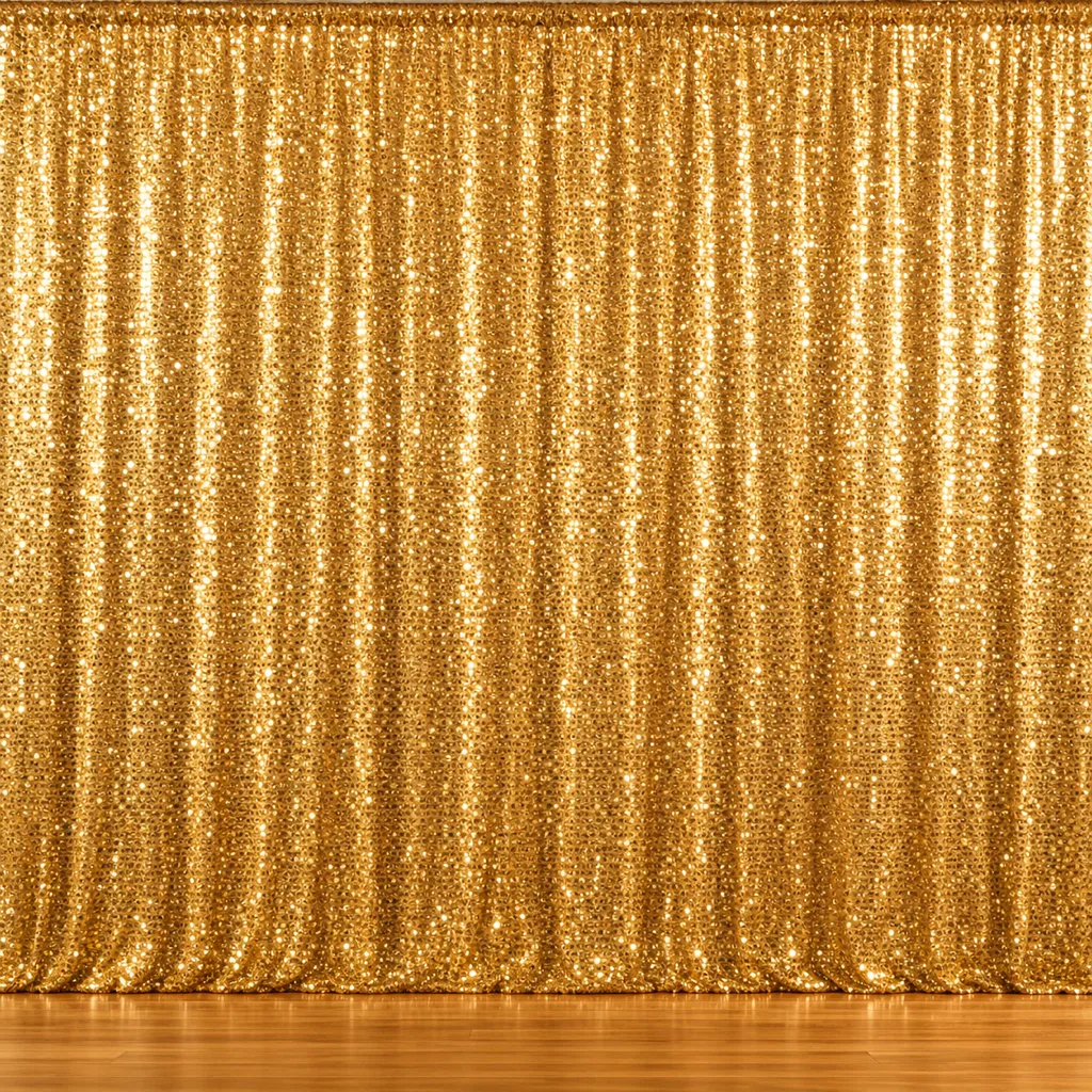 Elegant gold sequin backdrop used for gala and fundraiser photo booths in Toronto